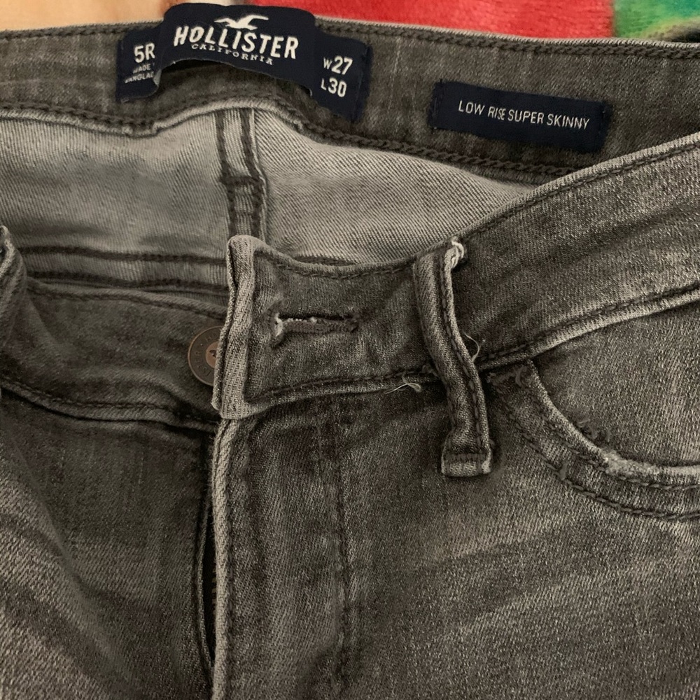 Hollister grey ripped jeans